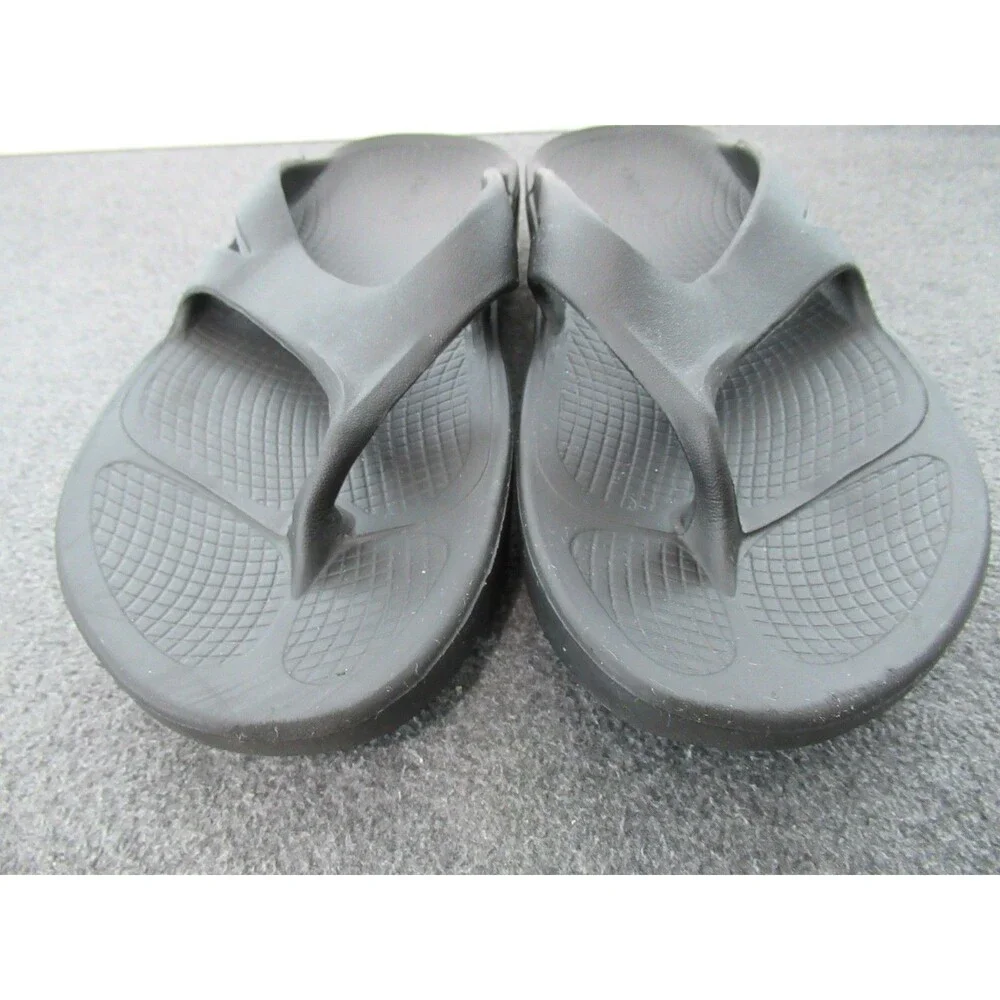 OOFOS Ooahh Thong Sandals Mens Size 6 Womens 8 - EU 39 Black Recovery Comfort